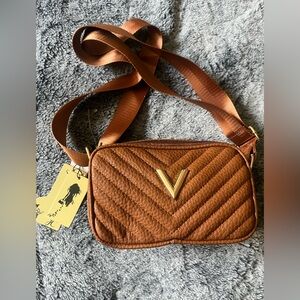 Brown Quilted Crossbody Bag